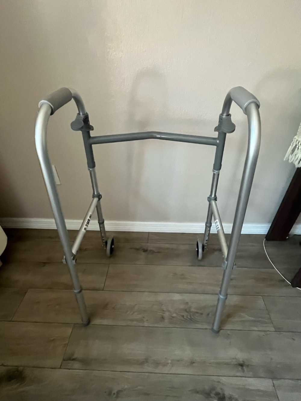 Lightweight Folding Walker in Silver and Gray